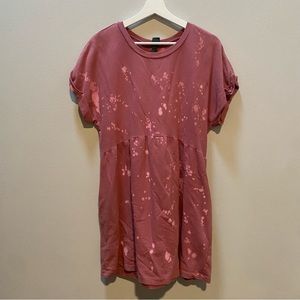 Pink Splatter Bleach Dyed Wild Fable Dress